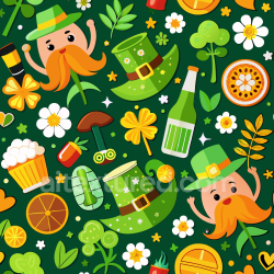 seamless Seamless 3D PBR texture featuring playful St Patrick digital paper design texture 8k free download PBR