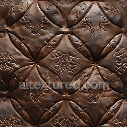 seamless Seamless 3D Embossed Vintage Brown Leather PBR Texture with Quilted Panels texture 8k free download PBR