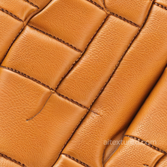 Quilted Tan Leather PBR Texture Featuring Detailed Grain and Prominent Stitching Leather texture preview