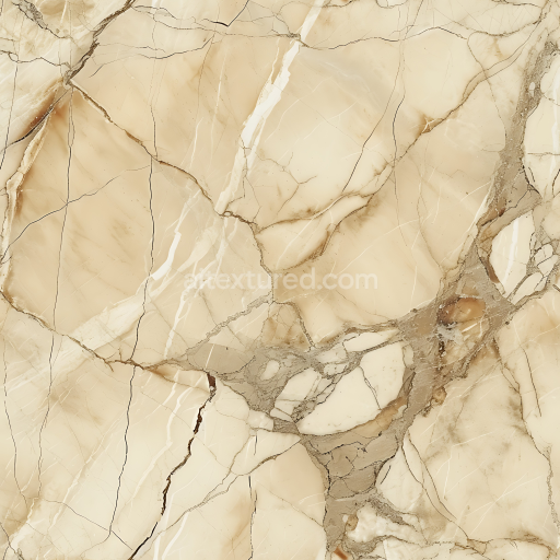 Seamless 3D Botticino Beige Marble PBR Texture with Natural Cracks and Polished Finish