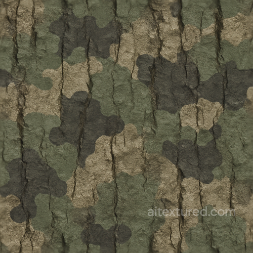Bark Rough Woodland Camouflage Surface seamless Color Camouflage PBR texture