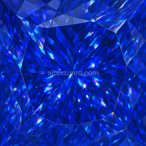 Seamless 3d texture pbr 8k tanzanite faceted gem with prismatic refraction and gemstone facets