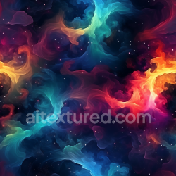 seamless Seamless 3D Space PBR Texture Featuring Vibrant Swirling Nebula Clouds in Multi-Colors texture 8k free download PBR
