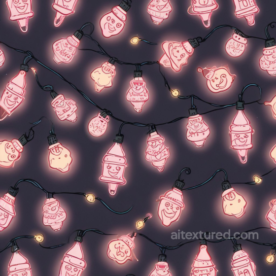 All Christmas Digital paper Texture of Glowing Christmas Light String with Festive Faces All Christmas Digital paper texture preview