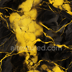 seamless Seamless 3D Black and Yellow Marble PBR Texture with Bold Veins and Glossy Finish texture 8k free download PBR