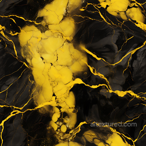 Black and Yellow Marble PBR Texture with Bold Veins and Glossy Finish Marble texture preview