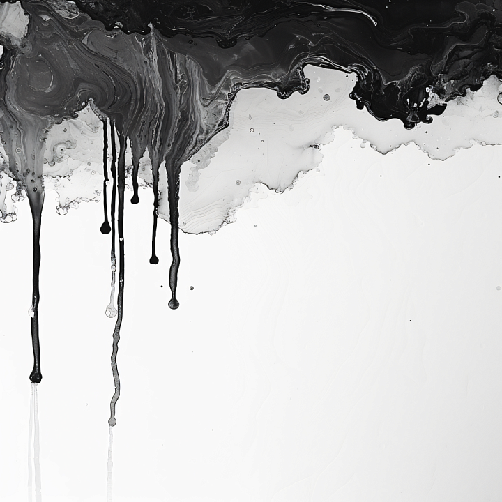 Alcohol Ink with Black Drips and White Negative Space seamless PBR texture preview