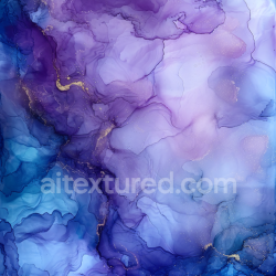seamless Seamless 3D Alcohol Ink PBR Texture Featuring Purple and Blue Fluid Marbling with Gold Veins texture 8k free download PBR