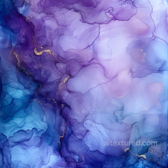 Alcohol Ink PBR Texture Featuring Purple and Blue Fluid Marbling with Gold Veins Alcohol ink texture preview
