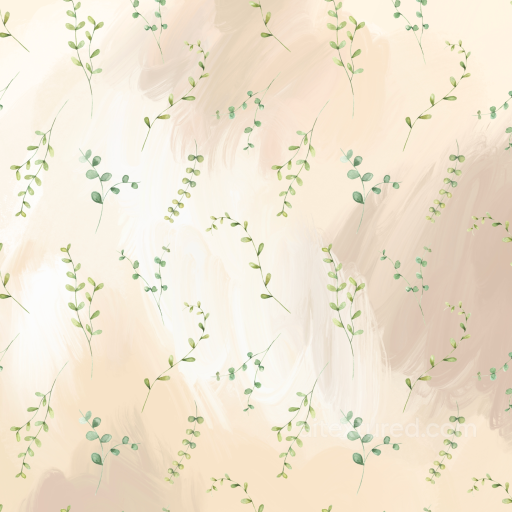 with Soft Watercolor Greenery Leaf Sprigs on Pastel Background seamless watercolor greenery  PBR texture