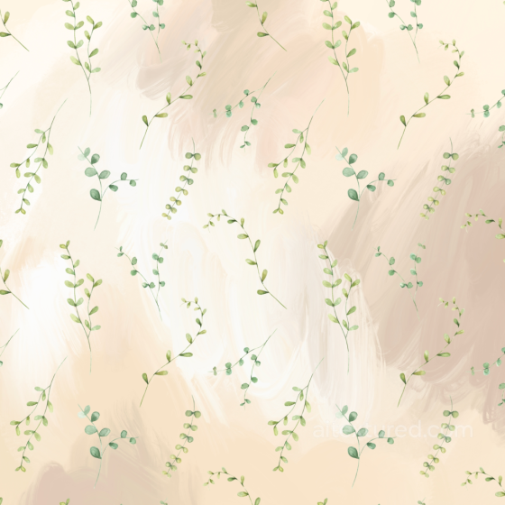 with Soft Watercolor Greenery Leaf Sprigs on Pastel Background watercolor greenery texture preview