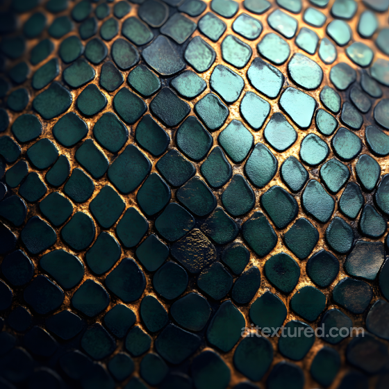 Dark Scaly Reptile Skin Seamless Texture with Glossy Metallic Highlights Skin texture preview