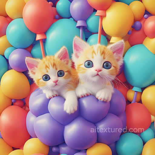 Inflated Balloon Cluster PBR Texture in Vibrant Colors seamless Inflated PBR texture