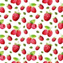 Pattern Bundle - Seamless 3D Pattern PBR Texture Featuring Realistic Raspberries with Green Leaves texture preview
