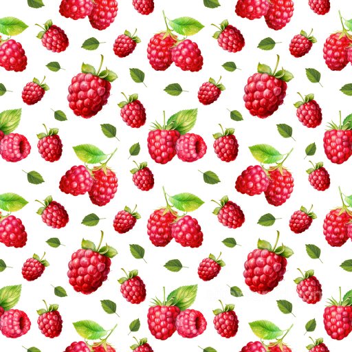 Pattern PBR Texture Featuring Realistic Raspberries with Green Leaves seamless Pattern Bundle PBR texture