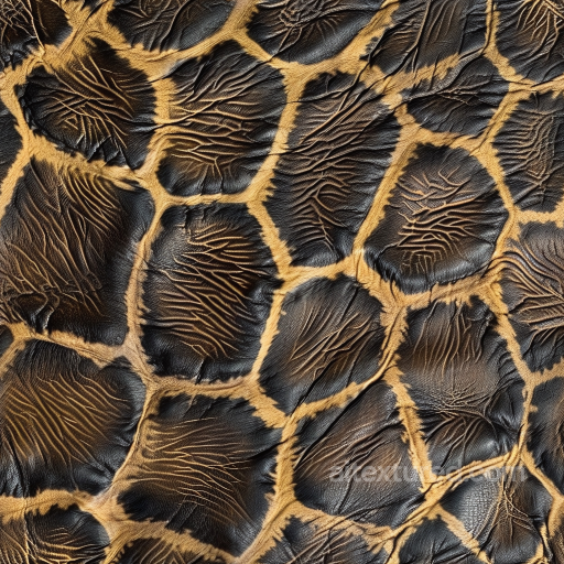 Aged Giraffe Patterned Leather Seamless Texture with Natural Wrinkles and Contrast seamless Leather PBR texture