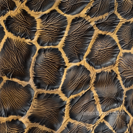 Aged Giraffe Patterned Leather Seamless Texture with Natural Wrinkles and Contrast Leather texture preview