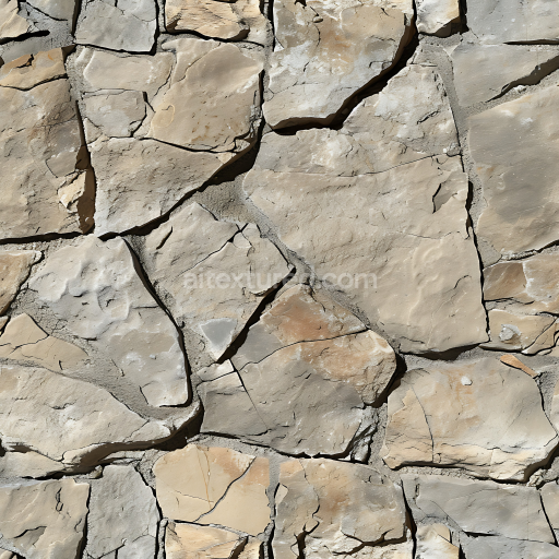 Seamless 3D Weathered Stone Wall PBR Texture with Natural Cracks and Earthy Tones