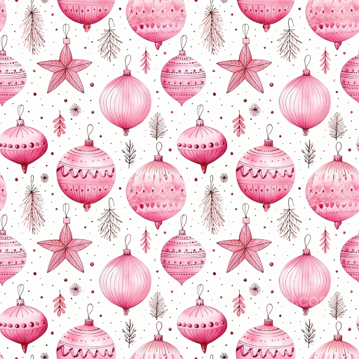 All Christmas Digital paper Texture of Pink Christmas Ornaments and Holiday Elements seamless All Christmas Digital paper PBR texture
