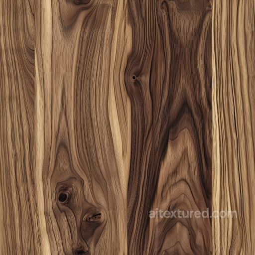 Walnut Wood Planks PBR Texture with Natural Grain and Knots seamless Wood PBR texture