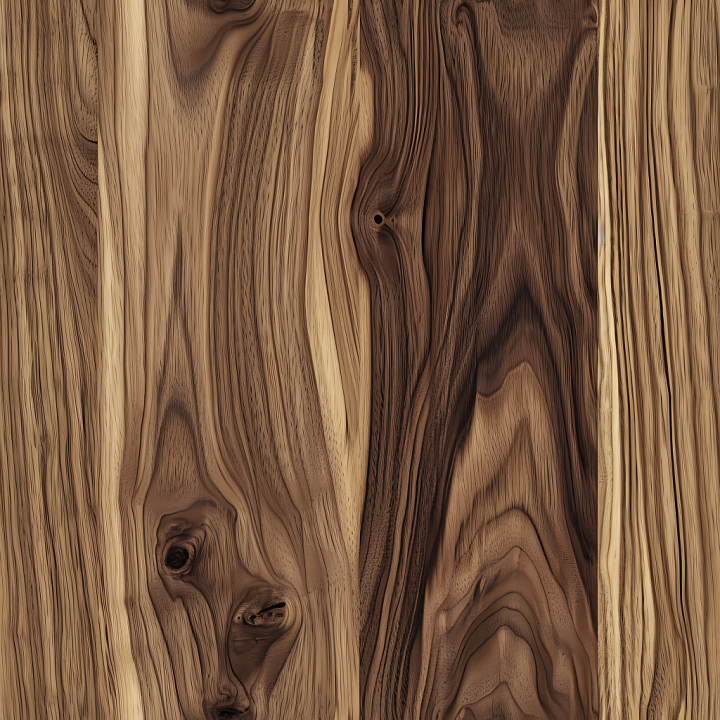 Walnut Wood Planks with Natural Grain and Knots seamless PBR texture preview