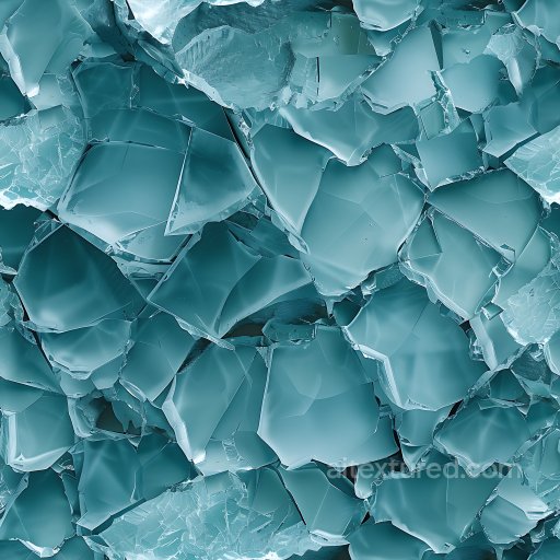 shattered glass cracked and hole PBR texture in cool blue tones seamless Cracked & Holes PBR texture