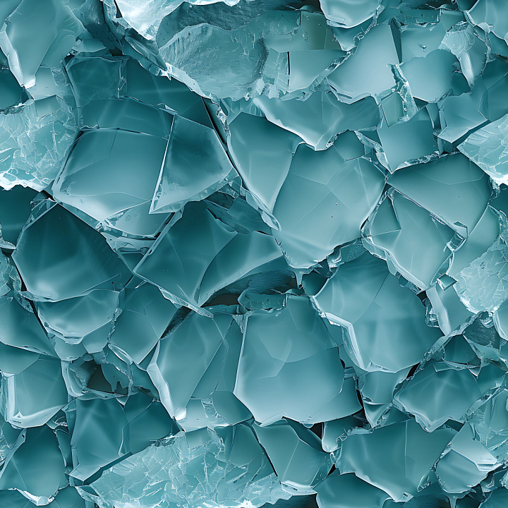 Shattered Glass Cracked And Hole In Cool Blue Tones seamless PBR texture preview