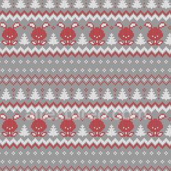 seamless Seamless 3D PBR Knit Texture with Red Bunnies and White Trees texture 8k free download PBR