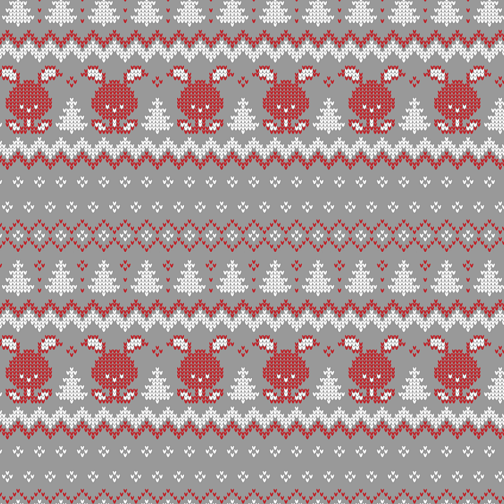 Knitted Fabric Featuring Red and White Christmas Motifs seamless PBR texture preview