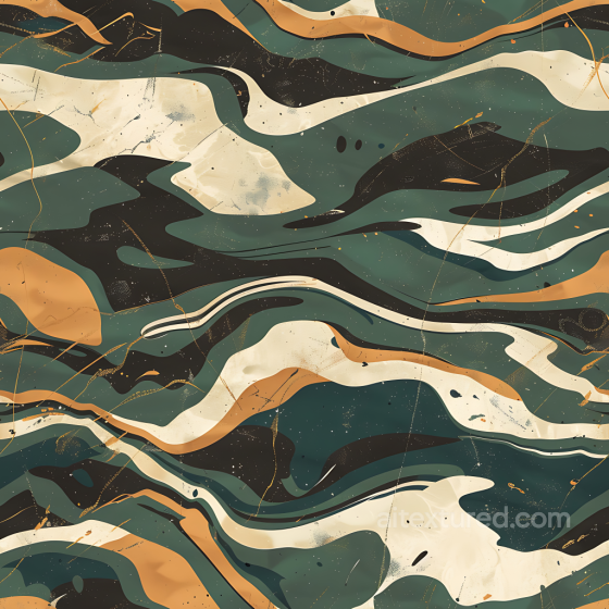 Stylized Woodland Camouflage PBR Texture with Organic Flowing Shapes Color Camouflage texture preview