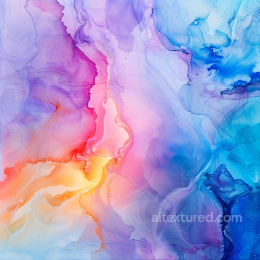 Alcohol Ink PBR Texture Featuring Vibrant Pink and Blue Fluid Waves seamless Alcohol ink PBR texture