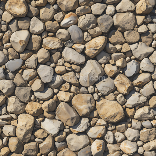 Preview — Seamless 3D Stone PBR Texture of Smooth River Rocks and Pebbles with Natural Weathered Finish