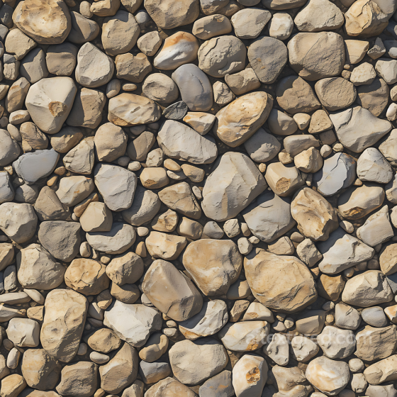 Stone PBR Texture of Smooth River Rocks and Pebbles with Natural Weathered Finish Stone texture preview