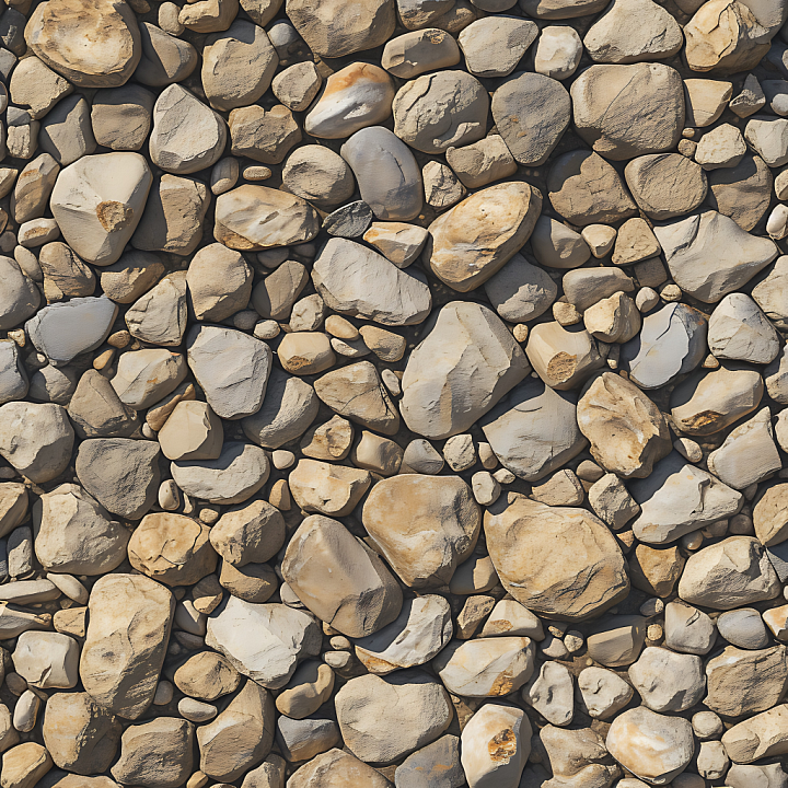 Stone of Smooth River Rocks and Pebbles with Natural Weathered Finish seamless PBR texture preview