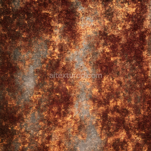 Seamless 3D PBR Texture of Rusty Metal Surface with Cracked and Pitted Patterns