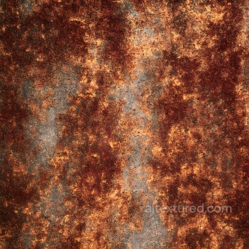 Rust Texture of Rusty Metal Surface with Cracked and Pitted Patterns seamless Rust PBR texture