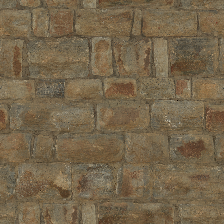 Rustic Stone Wall - Uneven Wall Rock Stone Wall Weathered seamless PBR texture preview