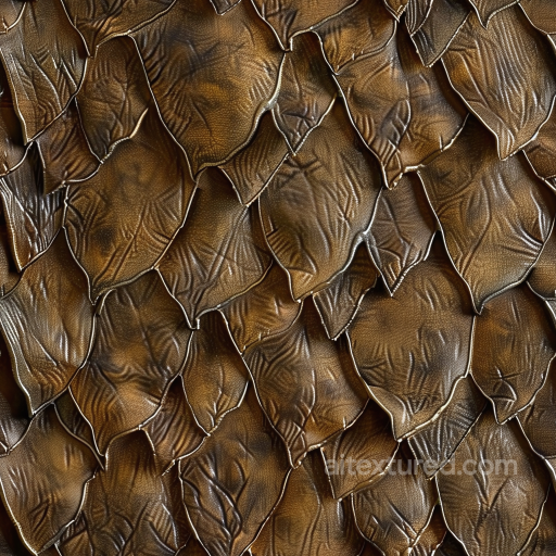 Layered Brown Leather PBR Texture Featuring Embossed Grain and Wrinkled Surfaces seamless Leather PBR texture