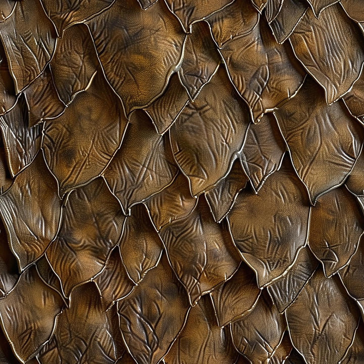 Layered Brown Leather Featuring Embossed Grain and Wrinkled Surfaces seamless PBR texture preview