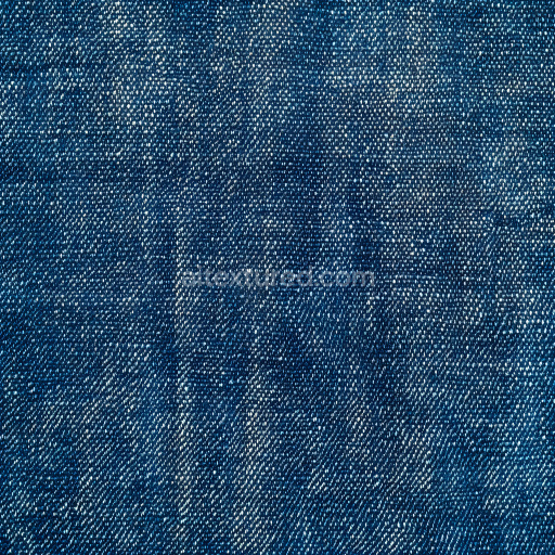 Seamless 3D Cracked Denim Fabric PBR Texture with Blue Faded Detail