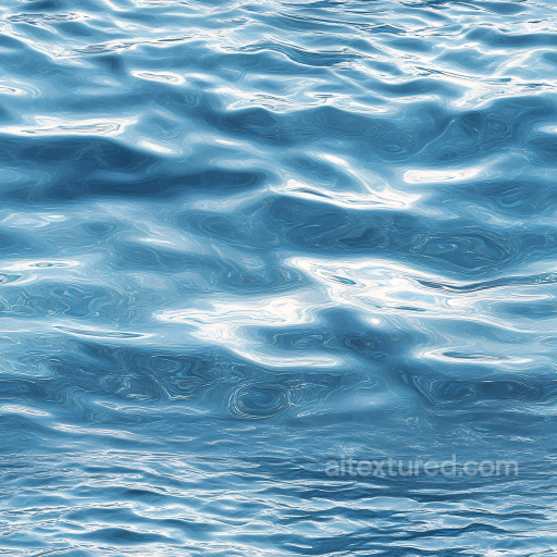 Realistic Ocean Surface Water Seamless Texture with Gentle Waves and Reflections seamless Water PBR texture