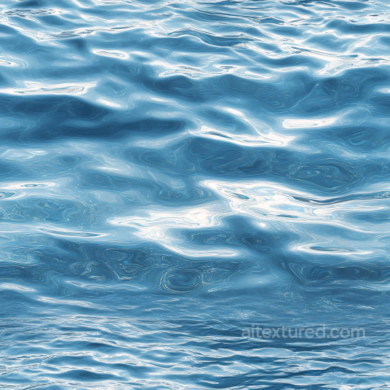 Realistic Ocean Surface Water Seamless Texture with Gentle Waves and Reflections Water texture preview