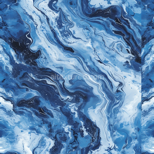 Seamless 3D Blue Celeste Marble PBR Texture with Dynamic Abstract Vein Patterns