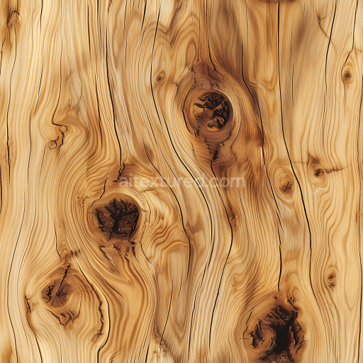 Seamless 3D PBR Texture of Knotty Pine Wood Planks with Natural Grain and Dark Knots