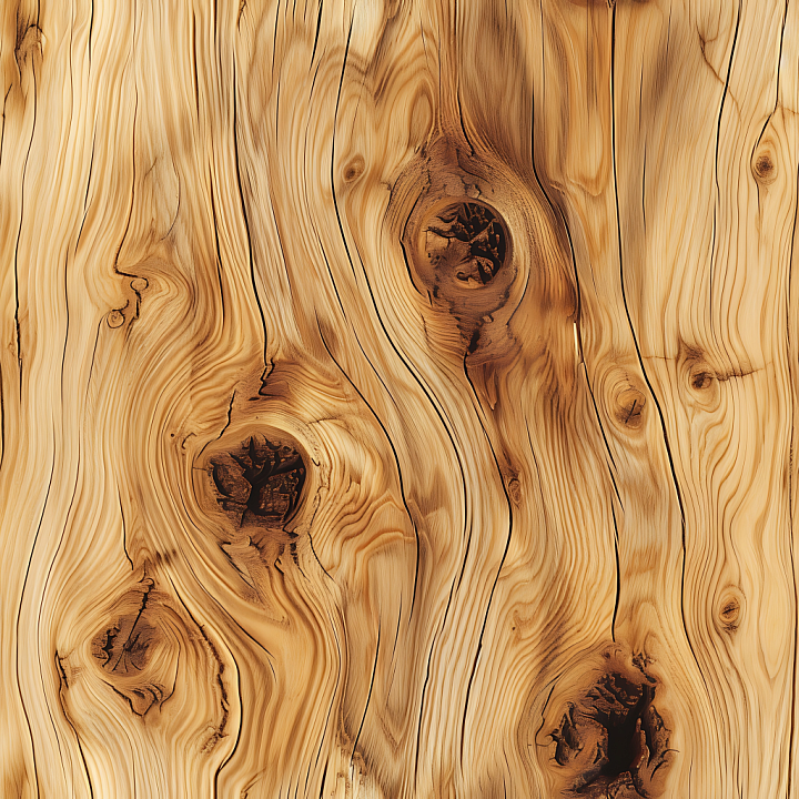 Knotty Pine Wood Planks with Natural Grain and Dark Knots seamless PBR texture preview