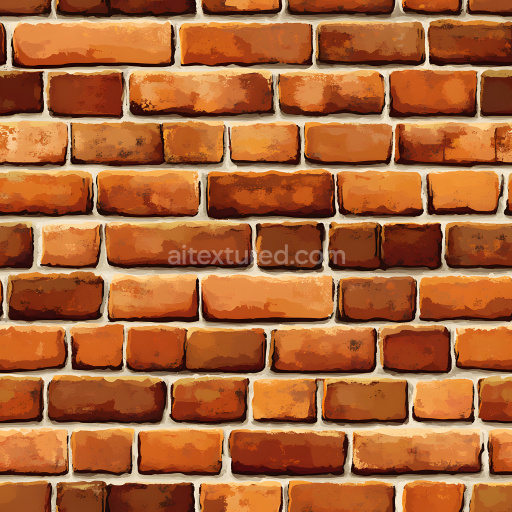 Seamless 3D PBR Texture of Cracked Red Brick Wall with Variated Surface Damage