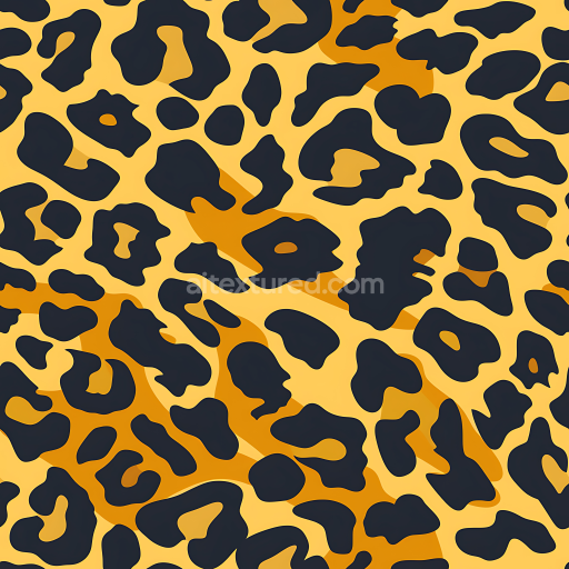 Seamless 3D Leopard Print Camouflage PBR Texture with Stylized Organic Spots