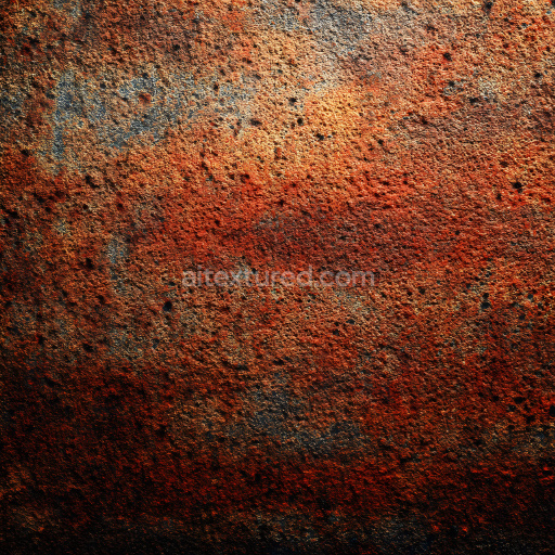 Seamless 3D PBR Rusty Metal Texture Featuring Corrosion Holes and Pitted Surface