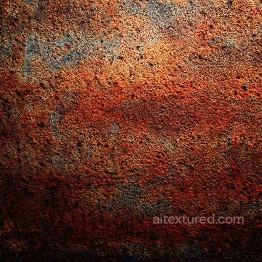 Rusty Metal Texture Featuring Corrosion Holes and Pitted Surface seamless Rust PBR texture