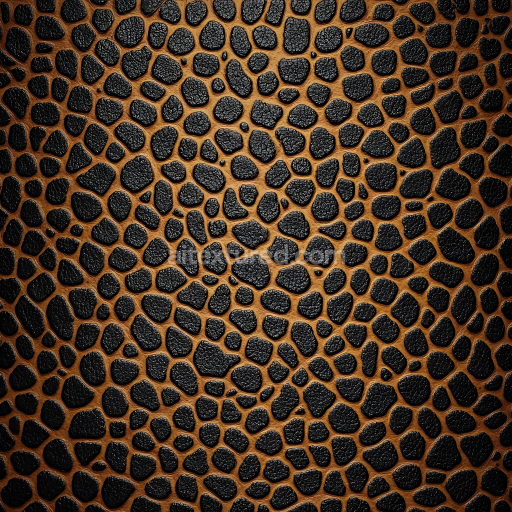 Seamless 3D reptile-like skin PBR texture with detailed rough black scales and brown base
